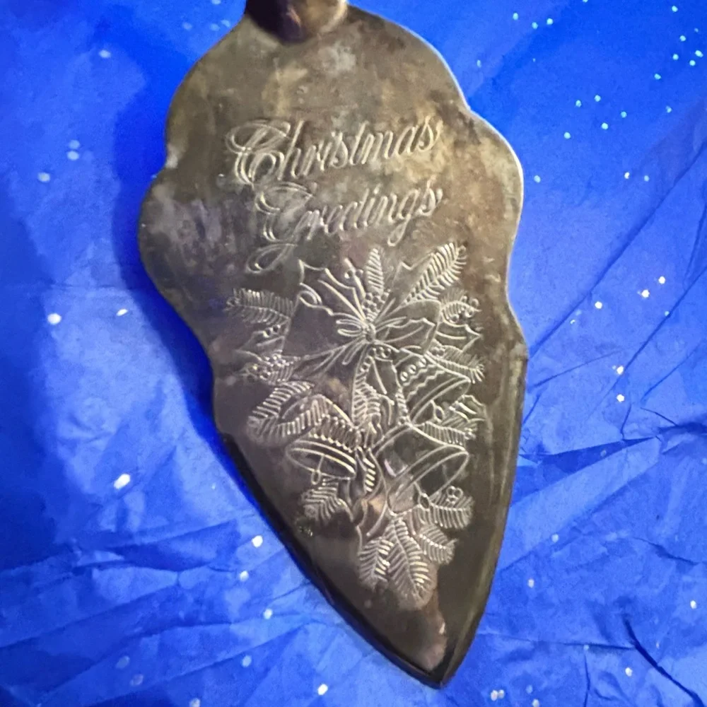 Vintage Silver-plated “Christmas Greetings” Serving Trowel